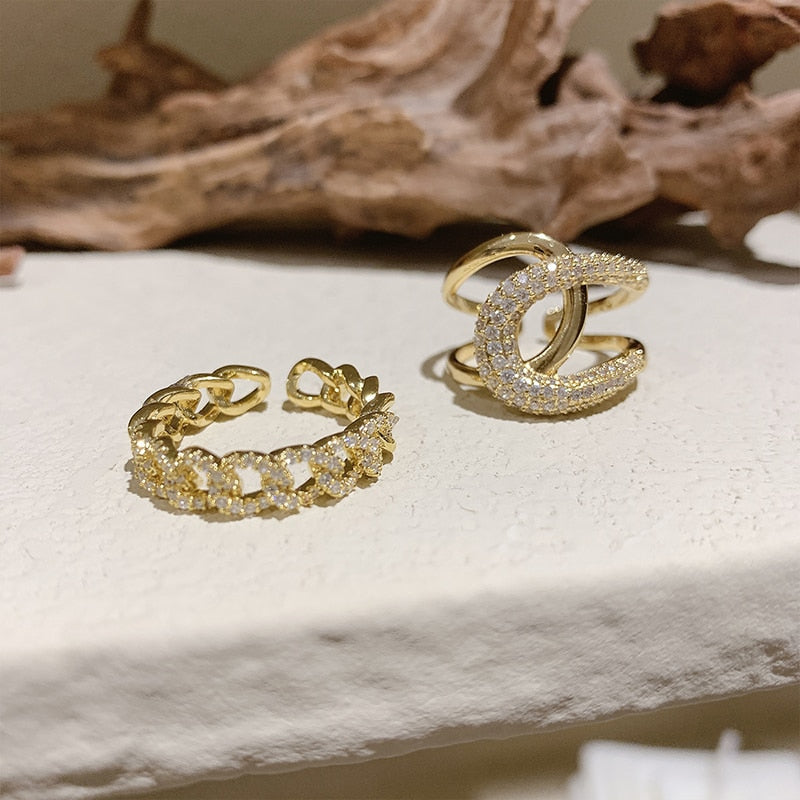 Metal Zircon Ring for Women