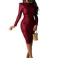 Sequined Bodycon O-neck Party Dress for Women