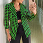 Small Suit Houndstooth Jacket Top for Women