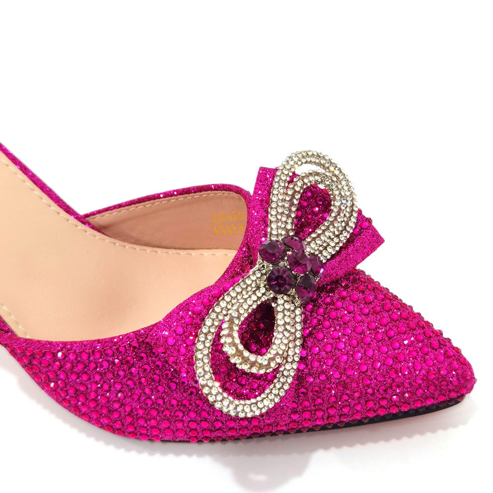 Pointed Sandals Shoes with Designer Bag for Women