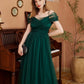 Off Shoulder Ankle Length Prom Dress