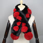 Winter Scarf Fluffy Pompoms Fur Scarves