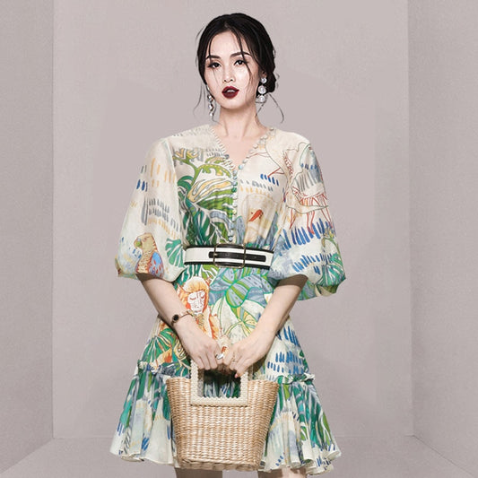 Slim Print Dress for Women