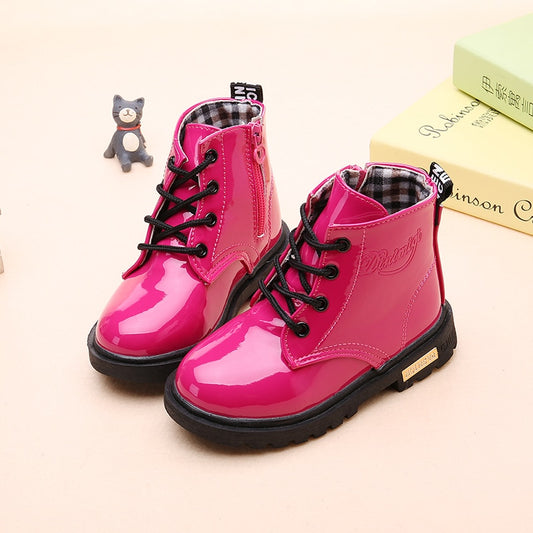 Leather Waterproof Boots Shoes for Girls