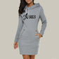 Knee-length Sweatshirt Hooded Dress