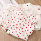 Collar Full Print Long Sleeve Blouse Top for Girls