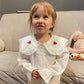 Collar Full Print Long Sleeve Blouse Top for Girls