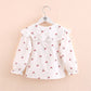 Collar Full Print Long Sleeve Blouse Top for Girls