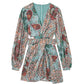 Printed Hollow Out Mini Summer Dress