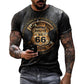 vintage Oversized America Route 66 Letters Printed O Collared T-Shirt