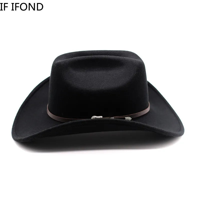Vintage Western Cowboy Hat Leather Trim