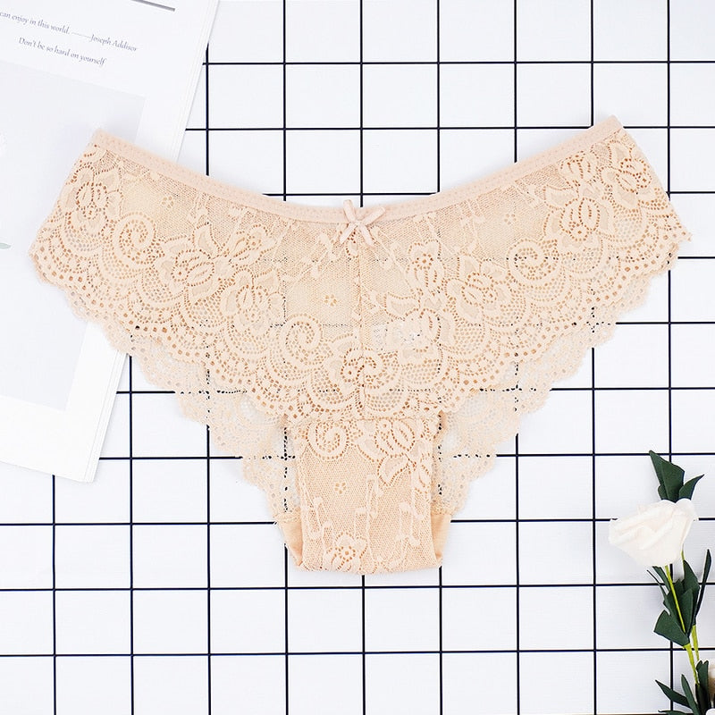 3pcs Women Sexy Full Lace Panties