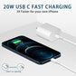 iPhone Charger Fast Charging, 【MFi Certified】 2-Pack 20W USB C Fast Charger with 6FT Fast Charging Cable for iPhone 14/13/12/11/Xs/8, iPad, AirPods Pro and More