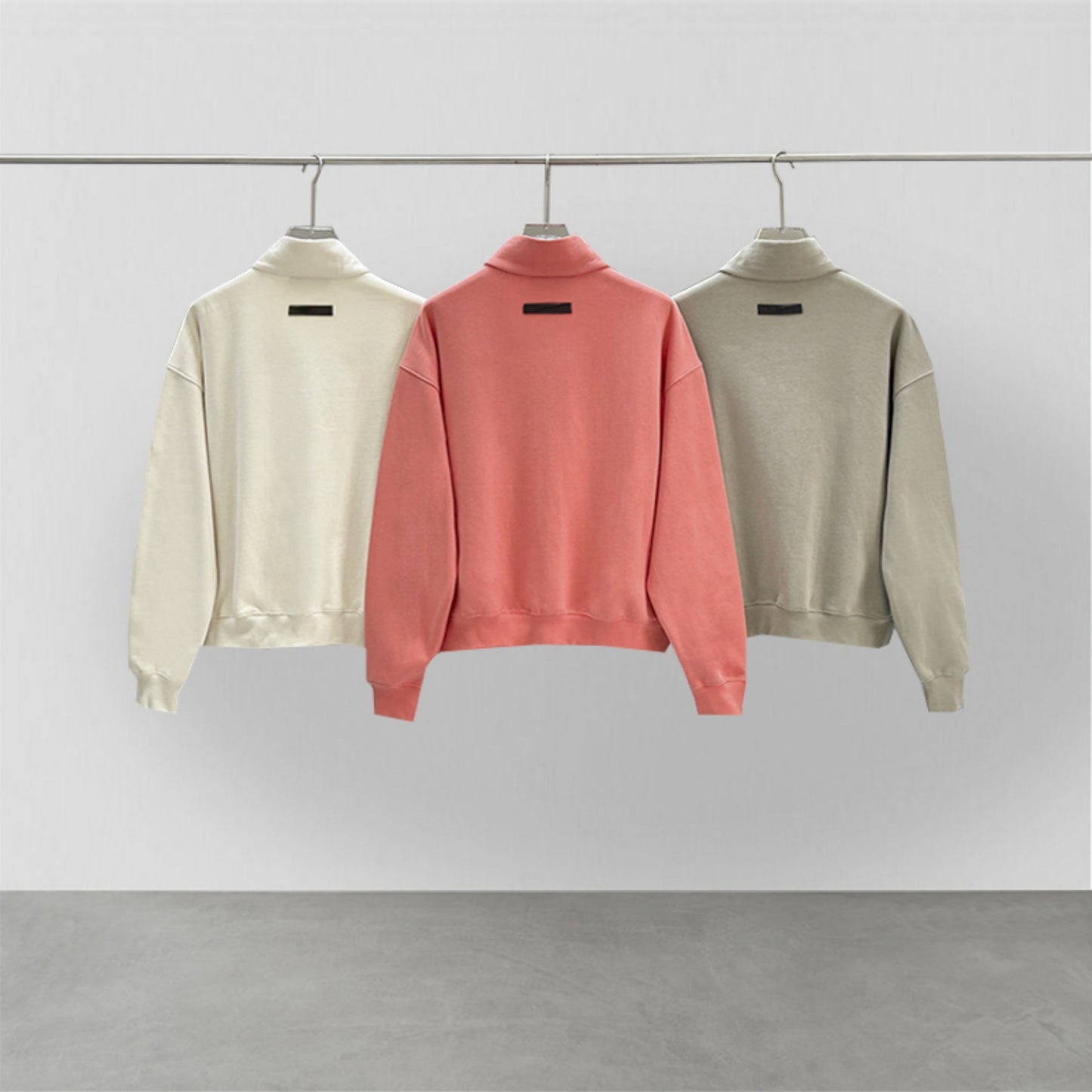 Fw23 Essentials High Neck Sweatshirt Coral Orange New Coral 3d Print Letter Hip Hip