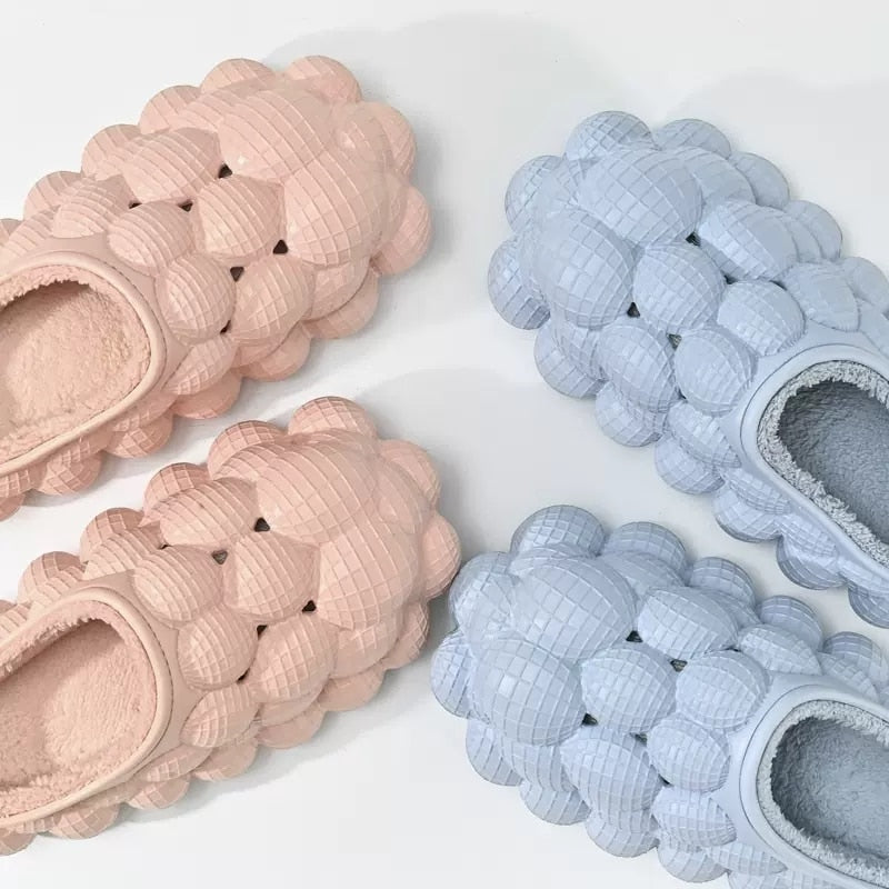 Furry Bubble Slides for Men /Women With Charms