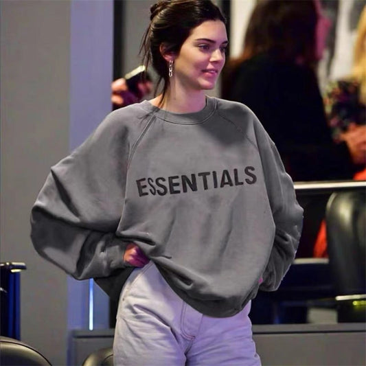 Cotton Velvet Neck Pullover