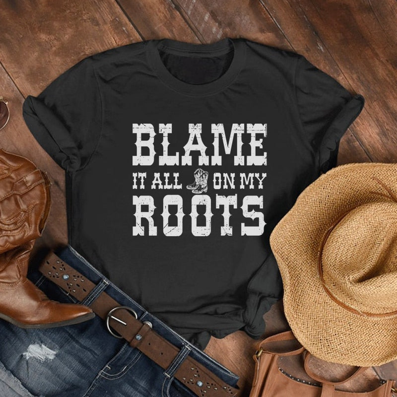 Letter Print Country Music Graphic Tees Women Vintage Western Cowgirl Shirt