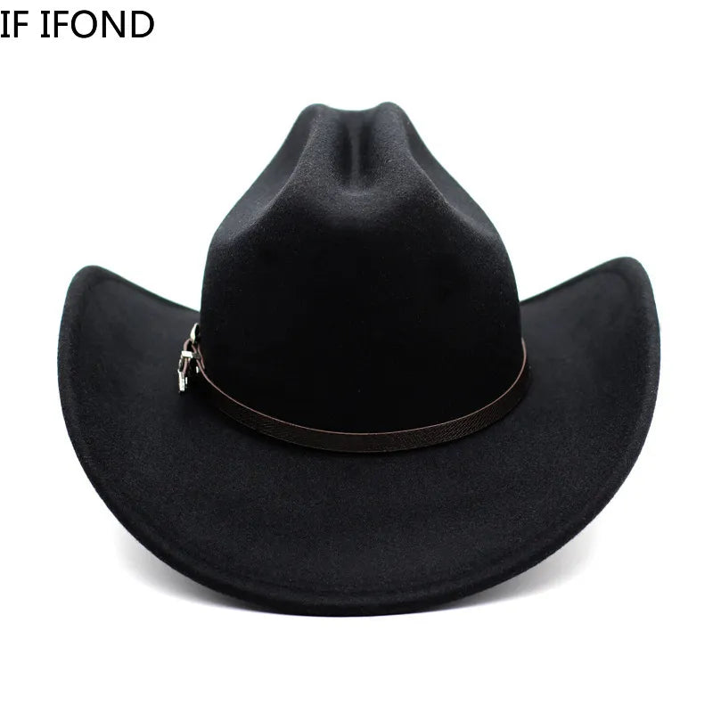 Vintage Western Cowboy Hat Leather Trim