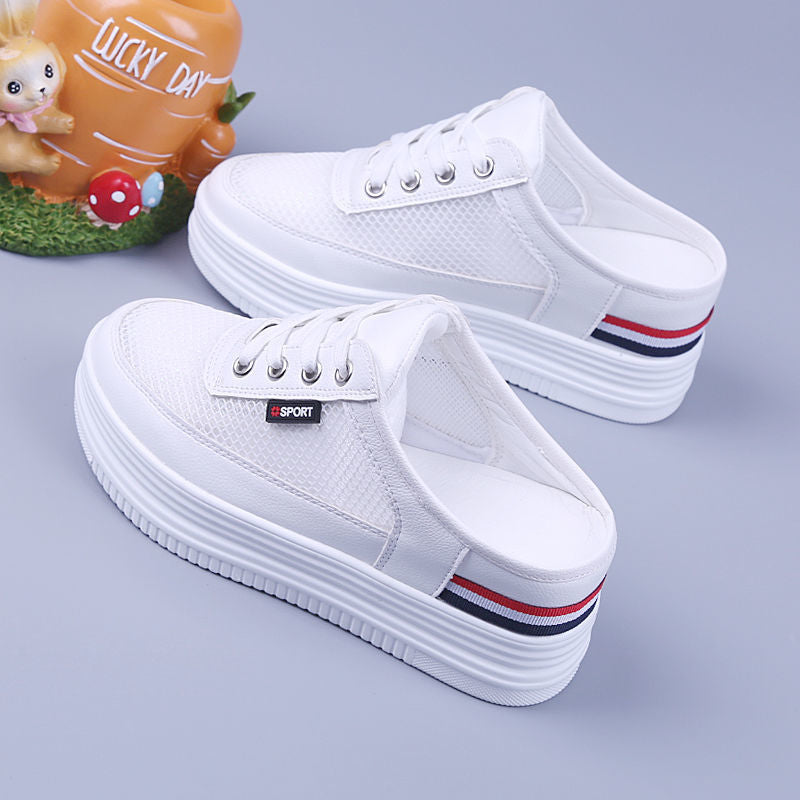 Half Slippers Women Mesh Surface Hollow