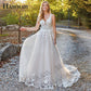Modern Aline Long Wedding Tulle Appliqued I Custom Made - Wedding Dress