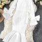 Women Bodycon Party Dress Long Flare Sleeves