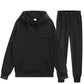 Men Hoodie Two-Piece Set Casual Solid Color Sweat Suit Tracksuit