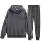 Men Hoodie Two-Piece Set Casual Solid Color Sweat Suit Tracksuit