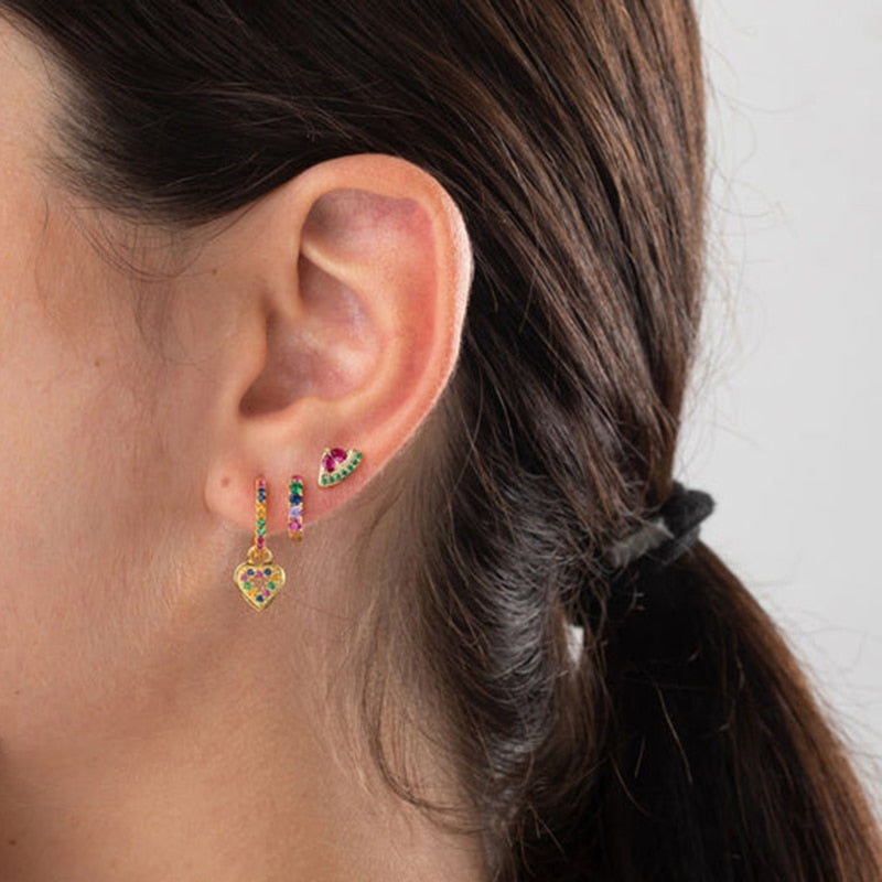 925 Sterling Silver Ear Buckle Small Hoop Earrings