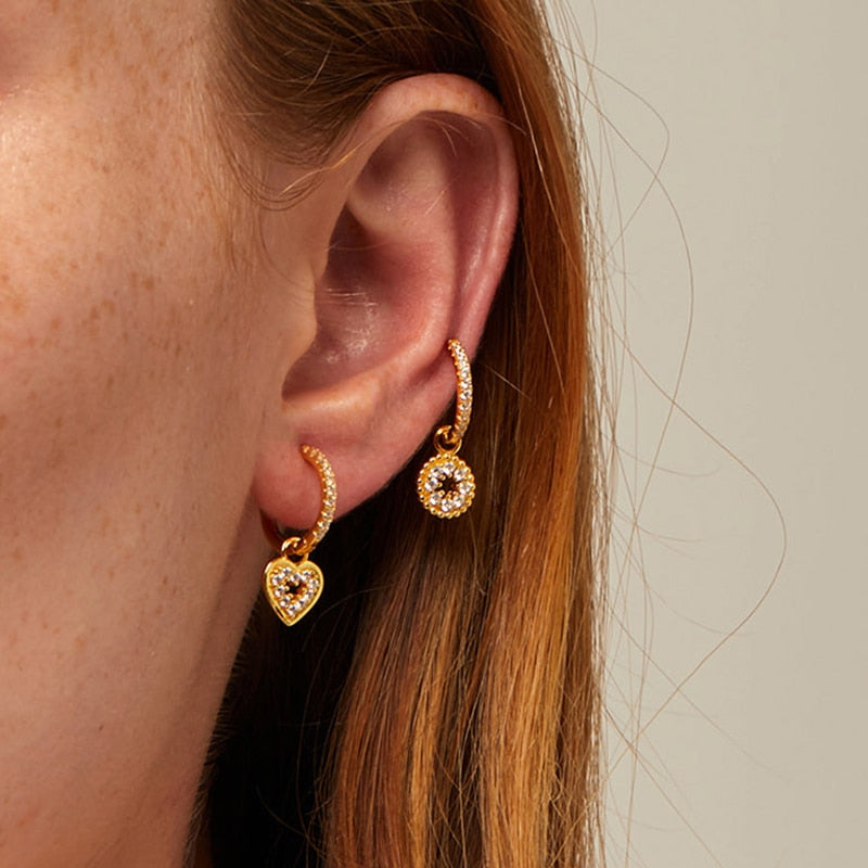 925 Sterling Silver Ear Buckle Small Hoop Earrings
