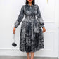Elegant Dresses for Women 2023 Wedding Full Sleeve High Waisted A Line Turneck Mid Calf Luxury Evening Night Party Vestidos Hot| |
