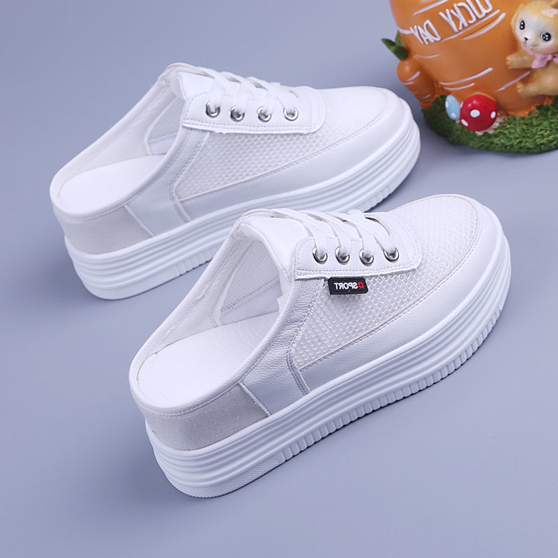 Half Slippers Women Mesh Surface Hollow