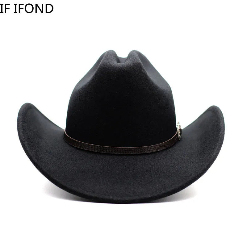 Vintage Western Cowboy Hat Leather Trim
