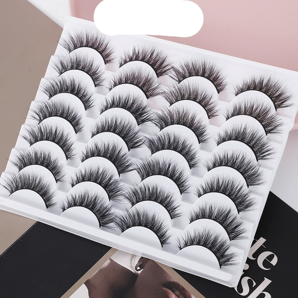 Natural False Eyelashes 5 Pairs Dramatic 3D Mink Lashes