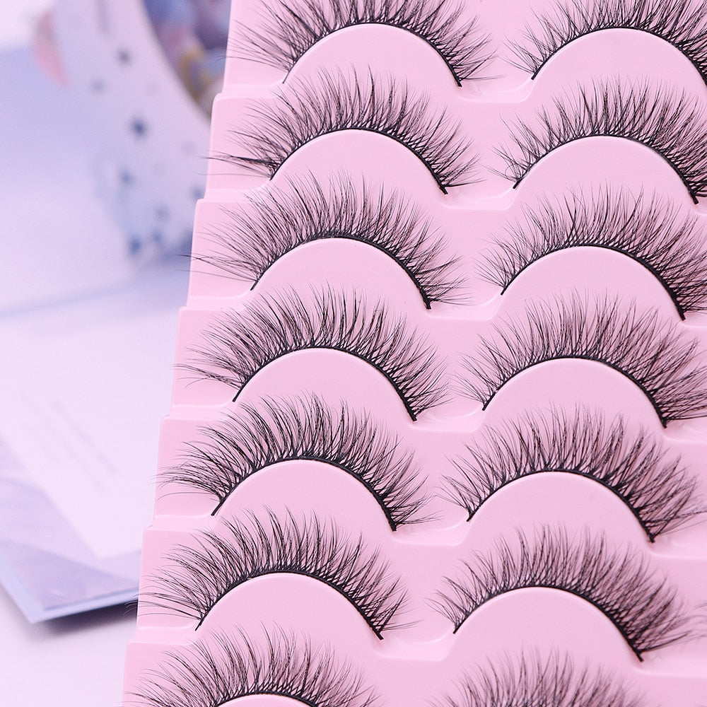 Natural False Eyelashes 5 Pairs Dramatic 3D Mink Lashes