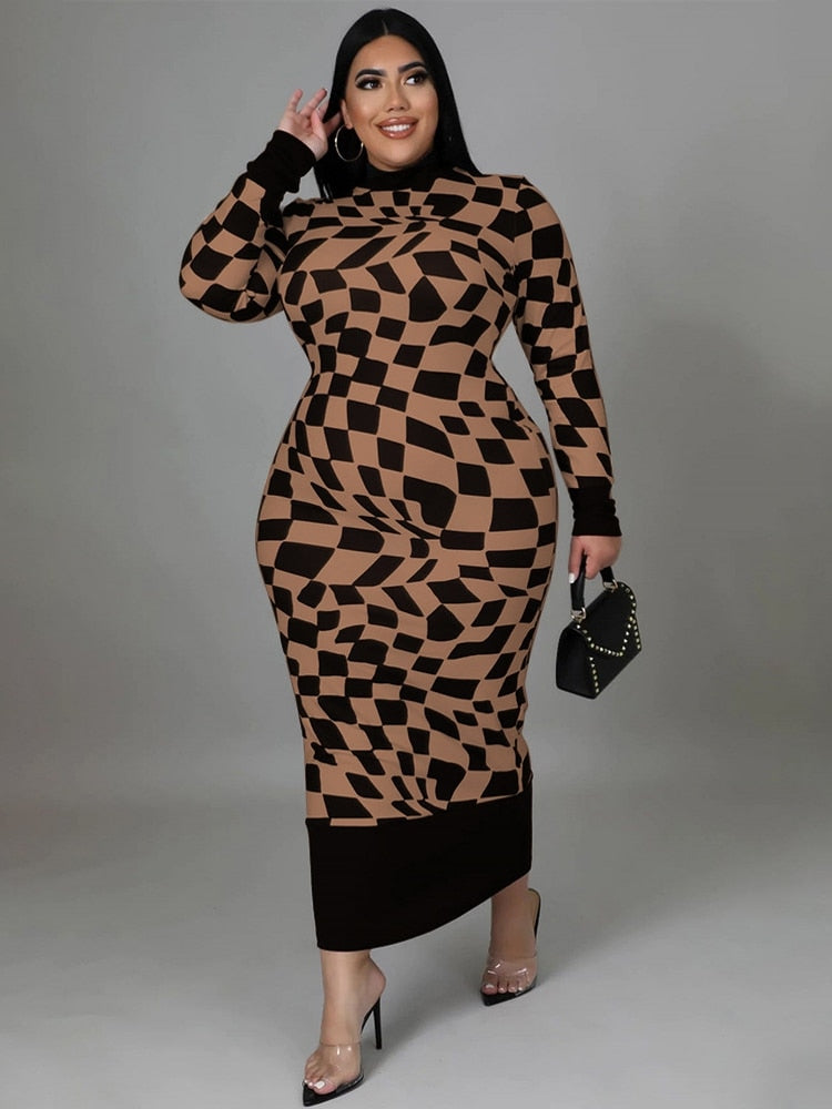 Plus Size Bodycon Long Dress for Women