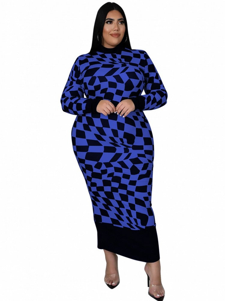 Plus Size Bodycon Long Dress for Women