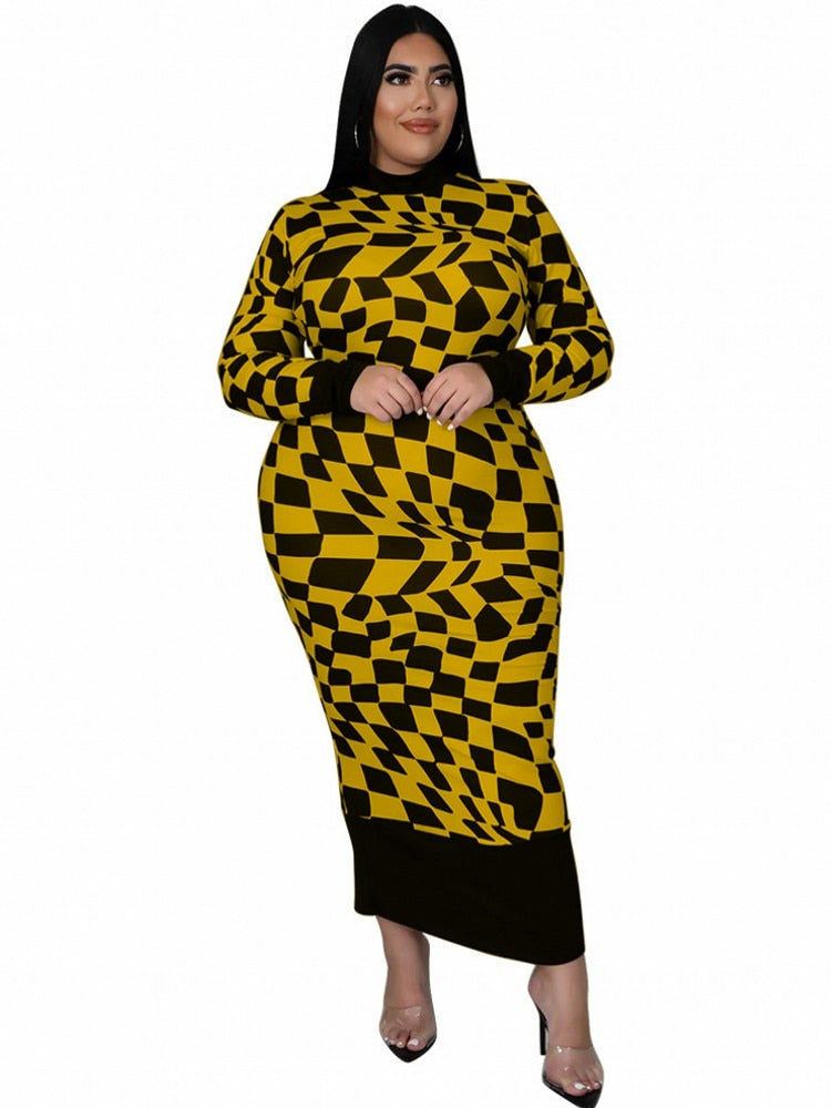 Plus Size Bodycon Long Dress for Women