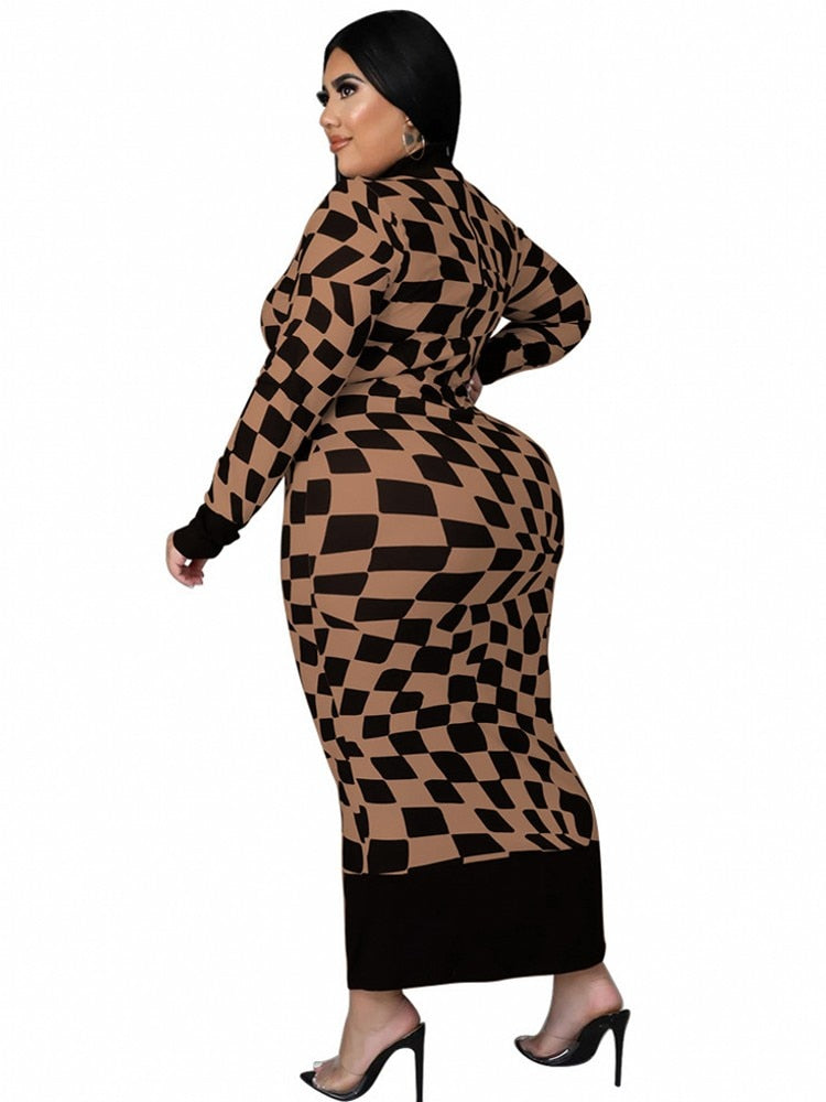 Plus Size Bodycon Long Dress for Women