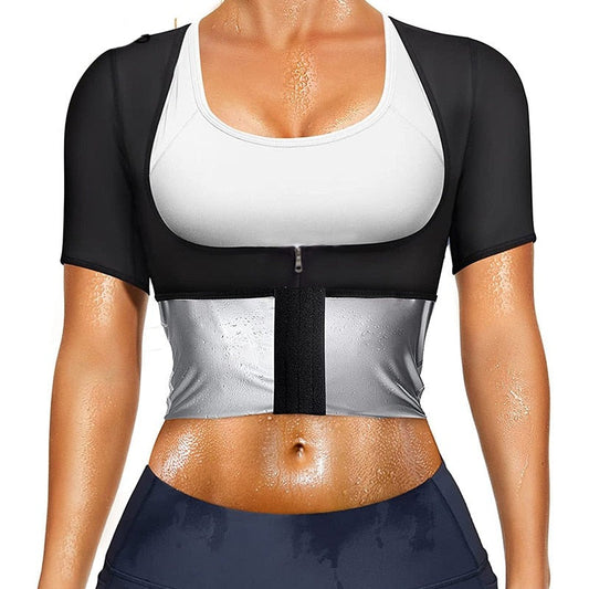 Sauna Sweat Tops With Zipper Slim Body Suits