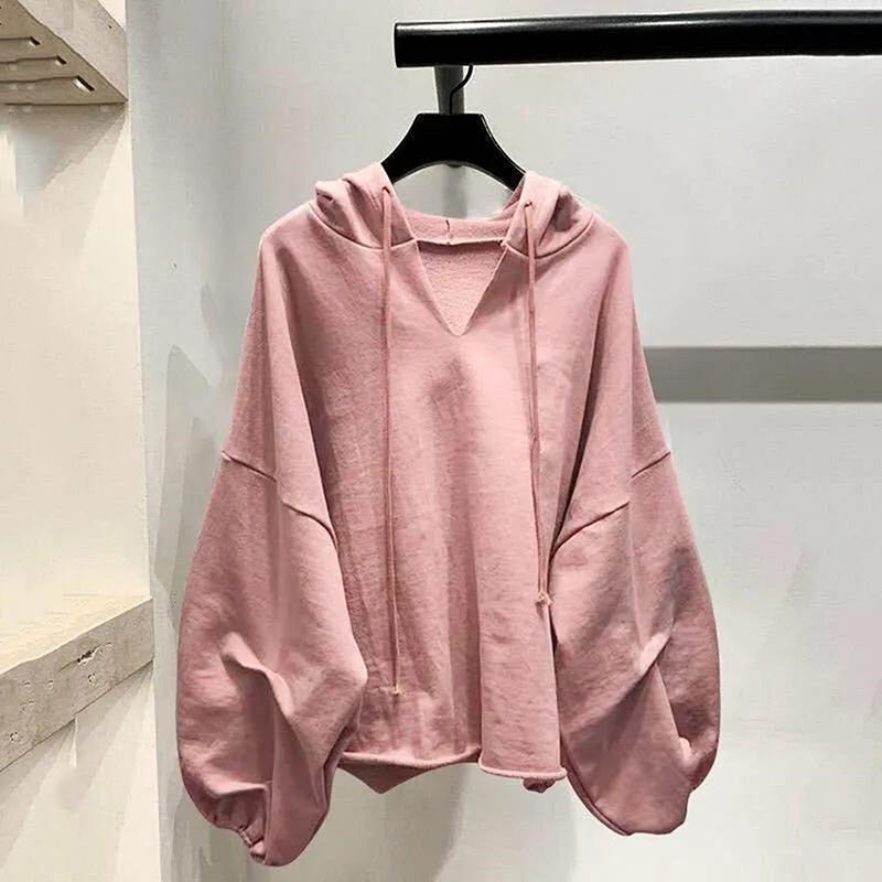 Lantern Sleeve Hoodies Sweatshirt for Women