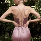 Spaghetti Strap Satin Slit Long Dress/ Bridesmaid Dress