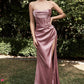 Spaghetti Strap Satin Slit Long Dress/ Bridesmaid Dress