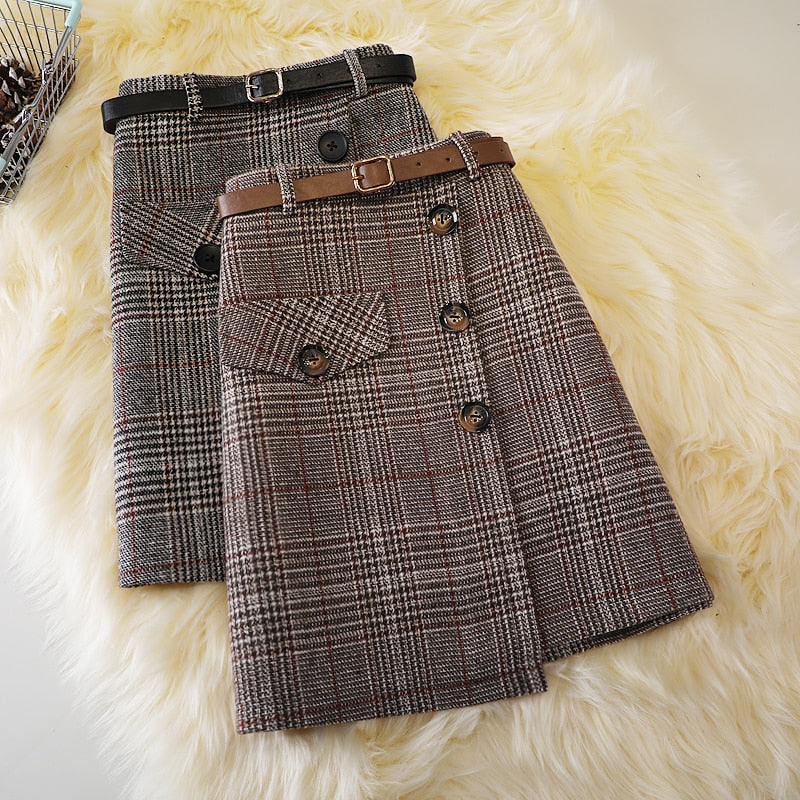 Woolen short skirt autumn for Women