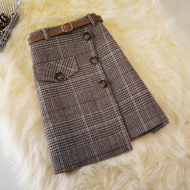 Woolen short skirt autumn for Women