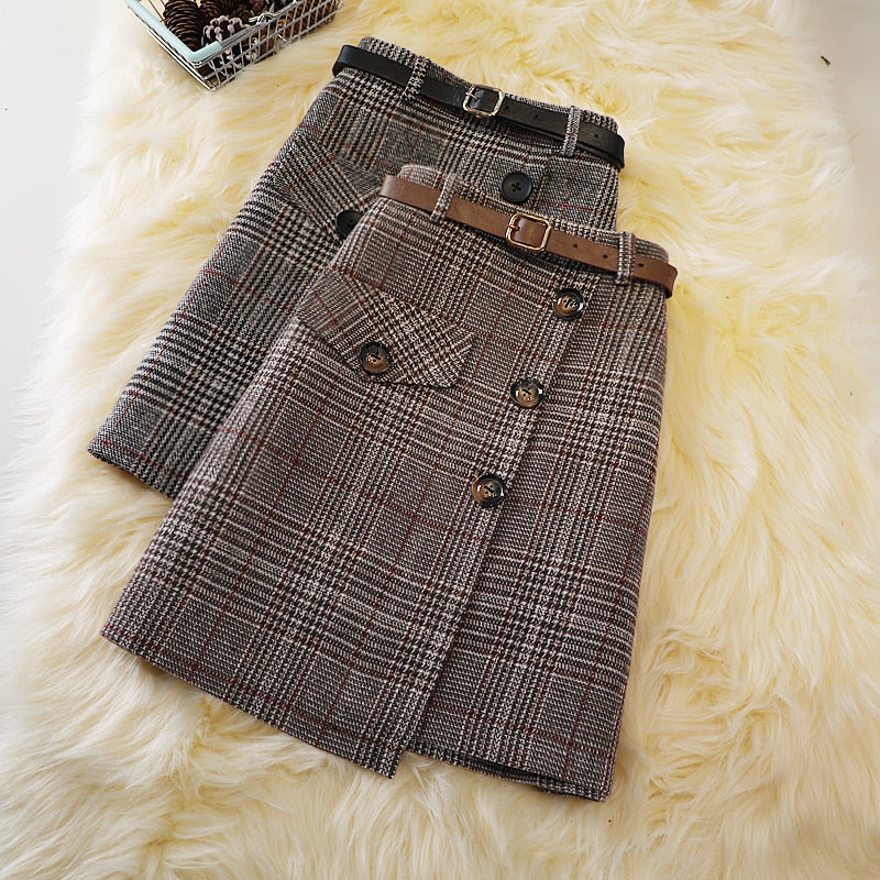 Woolen short skirt autumn for Women