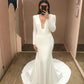 Deep V Neck Mermaid Wedding Dress