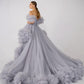 Layered Gray Prom Dress