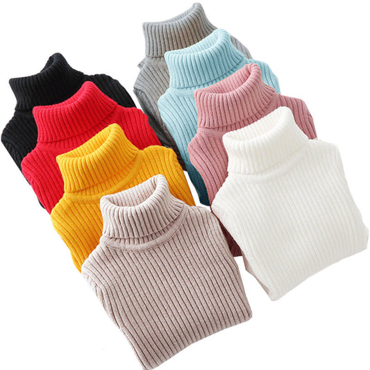 Knitted Turtleneck Outerwear Sweater Top for Boys