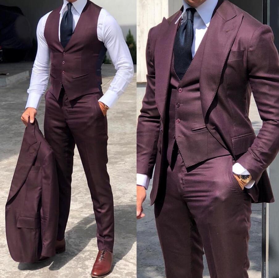 Wedding Tuxedo Slim Fit 3 Piece(jacket +vest +pants）