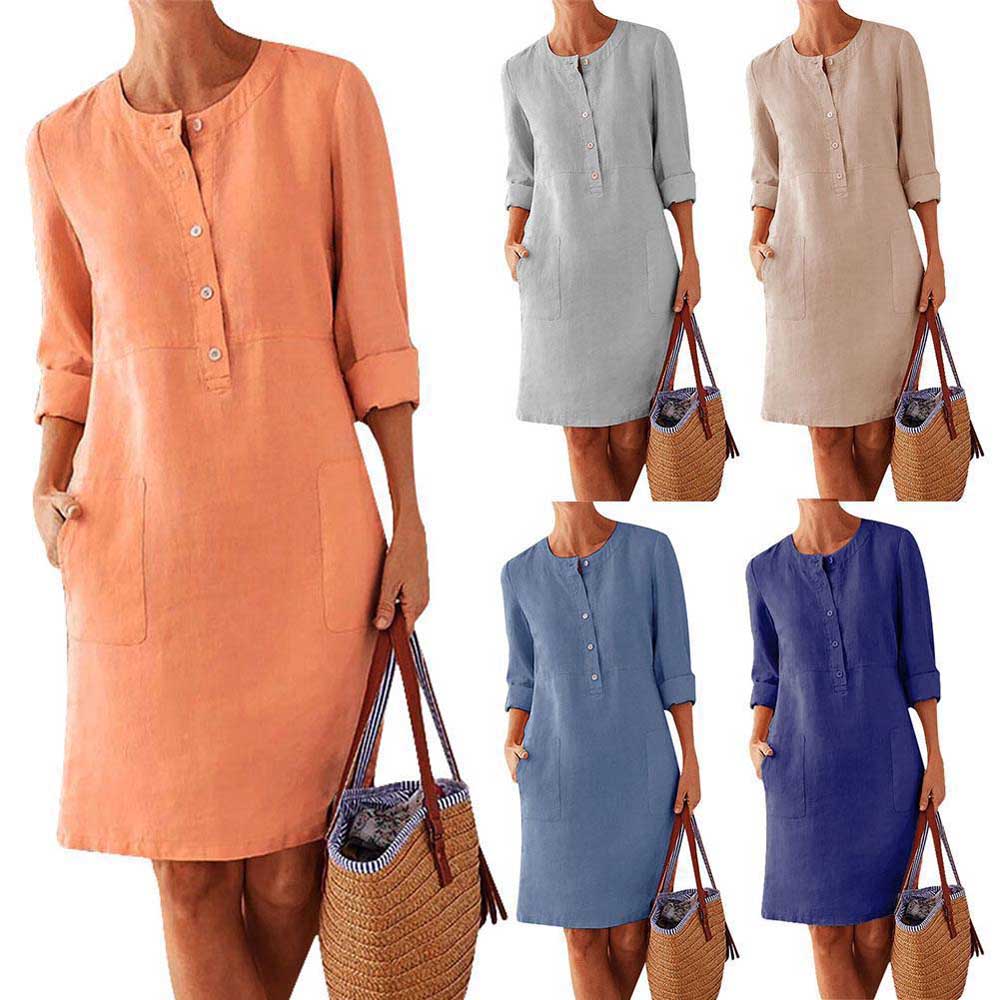 Cotton Linen Dress for Women